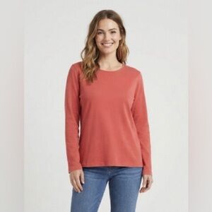 Reitmans Warm Coral Long Sleeve Top